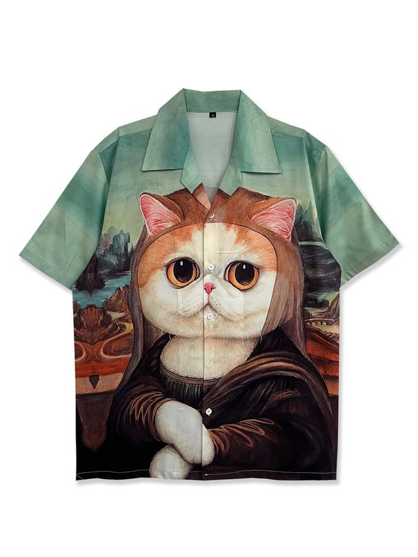 Men's Clothing Heavyweight Hawaiian Fashion Brand Creative Fun Leisure Student Loose Short Sleeved Shirt Men's Seaside Flower Shirt Women_viptrois.com
