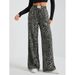 Men's Clothing Print Casual Pants For Commerce In Europe And America, New Spring And Autumn Style, Straight Leg, High Waist, Loose Wide Leg Trousers._viptrois.com