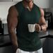 Men's Clothing Muscle Fitness Sports Leisure Sleeveless Vest Vertical Stripes Letters Fashionable Quick Drying_viptrois.com