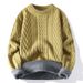 Cross-Border European And American Multi-Color Cable Knit Couple 2025 New Knitted Sweater Lazy Style Retro Loose_viptrois.com