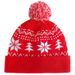 Cross-border Hot Jacquard Christmas Hat Fur Ball Fold New Year Gift Winter Warm Pullover Knitted Hat_viptrois.com