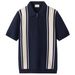 Men's Clothing Light Luxury Short Sleeved Polo Shirt For Men In Summer With Half Zipper Lapel Striped Breathable Casual Knitted Top T Shirt_viptrois.com