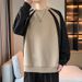 Men's Heavyweight Streetwear Hoodie – Korean-Inspired Crewneck Sweatshirt (M-3XL, Breathable Polyester, Anti-Pilling, Distressed Print)_viptrois.com