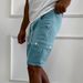 Men's Slim Fit Workwear Shorts Drawstring Casual Summer Bottoms Mid Waist Cotton Polyester Black Khaki Gray_viptrois.com