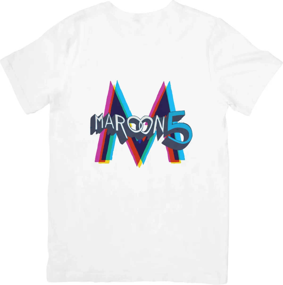 Maroon 5 Music Unisex Fit Suitable For Men & Women Quality Cotton T-Shirt Mens Womens Tees Top White._viptrois.com
