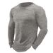 Pulse 2023 European And American Cross-Border Waffle Autumn Winter Men's Casual Round Neck Long Sleeve_viptrois.com