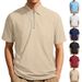 Men's Clothing Half Zip Collared Casual Short Sleeve T Shirt Summer Half-Zip Moisture-Wicking Polyester, Breathable Short Sleeve For Casual Wear_viptrois.com