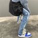 Men's 2022 Vibe Style Patchwork Washed Baggy Men Flare Jeans Pants Color Block Straight Loose Vintage Denim Trousers_viptrois.com