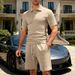 Men's Summer Casual Polo Shirt & Shorts Set - Breathable Polyester Athletic Two-Piece Outfit For Sports & Leisure_viptrois.com