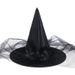 Halloween Wizard Decoration Medieval Demon Witch Pointed Masquerade Mesh Hat_viptrois.com