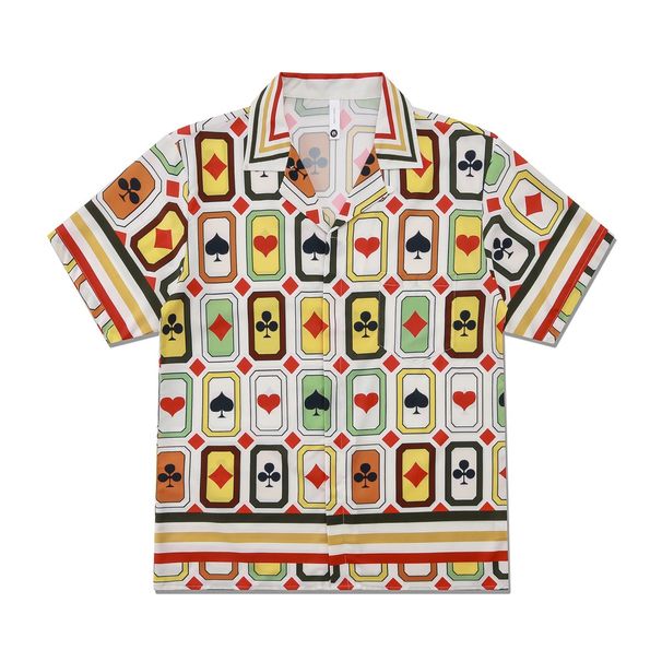 Men's Clothing Retro Light Luxury Shirt Short Sleeve Teenagers Casual Poker Shirt_viptrois.com