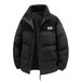 Unisex 2025 Winter Stand Collar Printed Cotton Jacket - Loose Fit Windproof Couple Coat With 400g Filling_viptrois.com