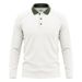 Classic Men's Long Sleeve Polo Shirt With Contrast Collar, Breathable & Wrinkle-Resistant For Business Casual & Everyday Wear_viptrois.com