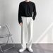 Men's Clothing Spring And Autumn New Nine Point Straight White Trousers Loose Men's British Style Non Iron Suit Pants Solid Color Casual Pants Men_viptrois.com