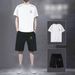 Men's Clothing Sports Suit Summer Ice Silk Quick Drying Shorts Short Sleeved Sportswear Suit Summer Men's Running Quick Drying_viptrois.com
