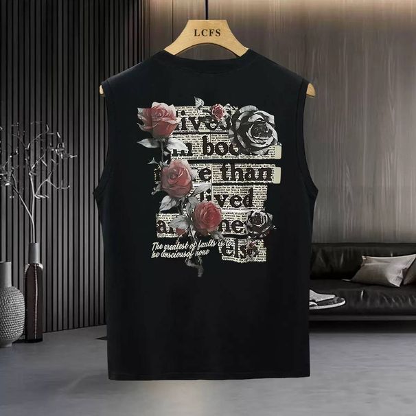 New Summer 2025 Men's Fashionable, Simple, And Versatile Vest T-shirt_viptrois.com