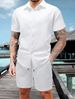 Men's Clothing Men's Shirt Casual Loose Short Sleeve Shorts Suit Men_viptrois.com