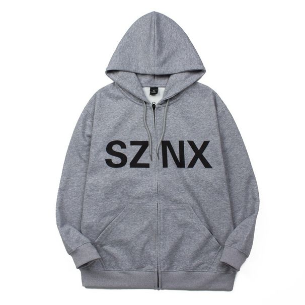 KANYE Kanye Same Style Shanghai Concert Periphery Limited Gray Coat Zipper Hooded Sweater Couple Hoodie_viptrois.com