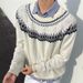Retro Men's Base Shirt, Round Neck, Lazy And Slim Fit, Casual Long Sleeved Knit Shirt_viptrois.com