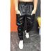 Spring And Autumn Leather Pants Men's Casual Pants Waterproof No-Wash Pants Trendy Black Leather Pants Motorcycle PU Small Leg Pants_viptrois.com
