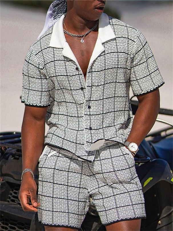 Men's Clothing 2025 New Cross Border Men's Summer Men's Hawaiian Short Sleeved Shirt 3D Digital Printing Shirt Suit Men_viptrois.com