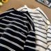 Round Neck Striped Sweatshirt For Men, Spring And Autumn, Hong Kong Style, Loose Fit, Student Couple Jacket, Trendy_viptrois.com