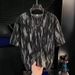 Summer New Men's Tie Dye Striped V Neck T-Shirt Short Sleeve Loose Fit Casual Unique Design Personalized Top_viptrois.com
