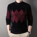 New High-quality Thickened Faux Mink Fur Men's Sweater For Middle-aged And Young People, Casual Diamond Shaped High Elasticity Knitted Sweater_viptrois.com