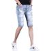American Casual Trendy Ripped Cat Whiskers Denim Straight Leg Ruff Handsome Summer Men's Five Quarter Pan Student_viptrois.com