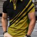 Cross-border European American Spring Autumn New Zipper Collar Short Sleeve Men's Polo Shirt For And_viptrois.com
