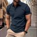 Men's Short Sleeve Solid Color Short Sleeve Daily Casual Lapel Casual Short Sleeve Button Down T-shirt Casual Top For Men_viptrois.com