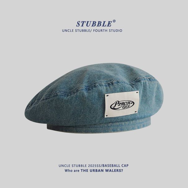 Retro Denim Beret Hat - Korean Style Small Face Beret For Women, Versatile Painter Hat & Fashion Accessory_viptrois.com