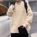 Pure Distressed For Men, Autumn And Design, Niche Ins Trendy Coat, Winter Loose Thickened Lazy Style Knitted Sweater_viptrois.com
