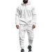 Men's Heavyweight Fleece Hoodie & Jogger Set - Winter Casual Lounge Wear, Soft Polyester Blend, Relaxed Fit (S-XXXL, Black/Grey/Navy/Red_viptrois.com