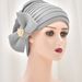 Women's Hijab New beaded bow hat space layer fabric solid color ethnic hat Baotou hat_viptrois.com