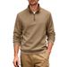 Men's Clothing Oversized Heavyweight Fleece-Lined Stand Collar Zip-Up Sweatshirt - Winter Plaid Business Casual Pullover With Reinforced Stitching_viptrois.com
