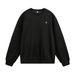 Vintage-Inspired Letter Embroidery Crewneck Sweatshirt For Men - Retro Textured Jacquard Pullover With Contrast Color Design_viptrois.com