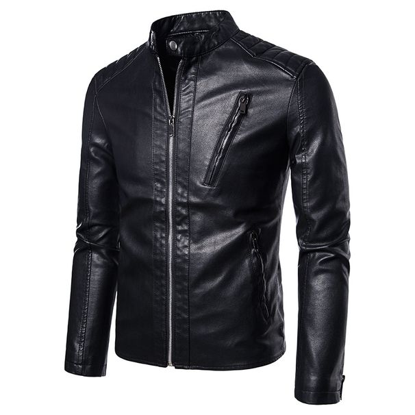 Men's Clothing Leather Men's Casual Jacket Korean Style Trend Slim Handsome Youth Spring And Autumn Motorcycle Jacket_viptrois.com
