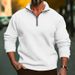 Men's Clothing New Casual Stand Up Collar Zipper Shirt Men's Loose Velvet Sweatshirt_viptrois.com