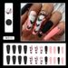 False Nails Long Ballet Frosted Black Butterfly Nail Art Sweet Cool Textured Nail Finished Wearable Nail_viptrois.com
