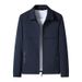 Men's Clothing Spring And Autumn New Middle Aged And Elderly Thin Coat Lapel Solid Color Zipper Men's Jacket_viptrois.com