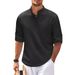 Men's Clothing Long Sleeved Shirt Stand Up Collar Half Button Shirt Pineapple Check Shirt_viptrois.com