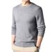 New Autumn Solid Color Youth Slim Fit Round Neck Versatile Business Knitwear Men's Base Shirt Sweater_viptrois.com