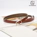 2024 New Women's Genuine Leather Versatile European and American Simple Thin Belt Knot Small Japanese Button Cowhide Decorative Dress_viptrois.com
