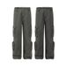 Men's Clothing Retro Distressed Multi Pocket Straight Overalls For Men And Women Casual Loose Trousers Trendy Brand INS_viptrois.com