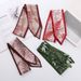 Maple Leaf Versatile Long Strip Small Silk Scarf French Ribbon Women's Hair Band Tie Bag Decoration_viptrois.com
