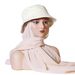 Elegant Monochrome Chiffon Scarf & Hat Set – Summer Sunshade Headwear (Solid Color Fisherman Hat & Hijab Combination, Lightweight & Stylish_viptrois.com