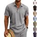 Men's Light Luxury Casual Shirt Loose Breathable American Style Summer Vacation Top European Size Linen Short Sleeve T-Shirt_viptrois.com
