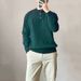 Premium Plus-Size Knit Sweater For Men - Classic Crew Neck Long Sleeve Pullover, Comfortable & Stylish Casual Wear (White, Black, Green, Beige)_viptrois.com