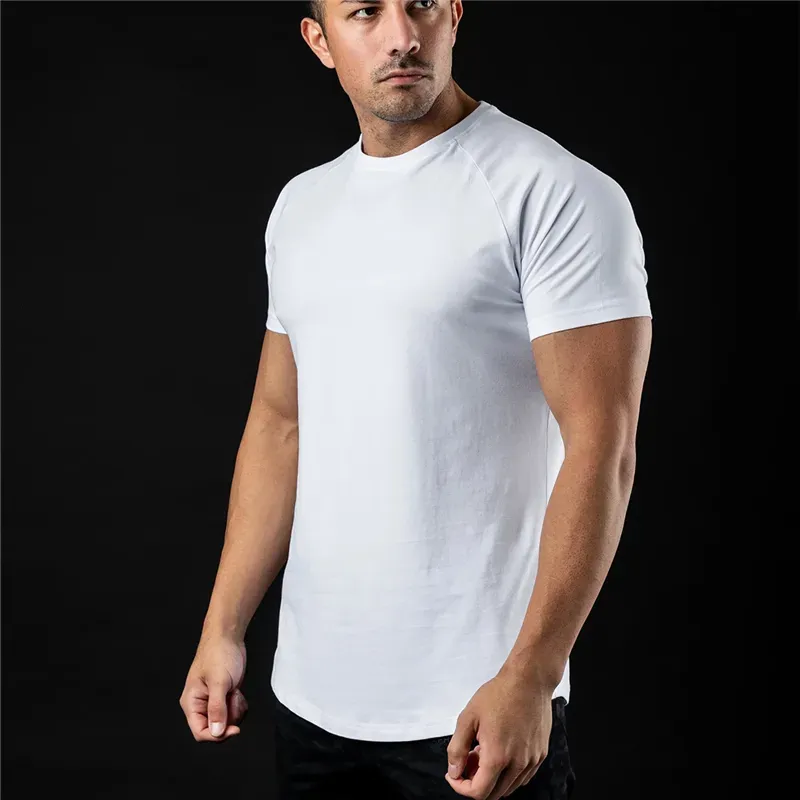 Men's T-Shirts Plain T Shirt Men Fashion Tee Shirts Summer Cotton Short Sleeve Tshirt Fitness Mens Gym Clothing Casual Sports T Shirts 230606_viptrois.com